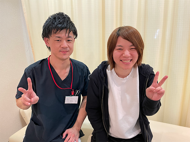 通院するうちに身体の歪みが少しずつよくなり、酷かった描背も改善してきました