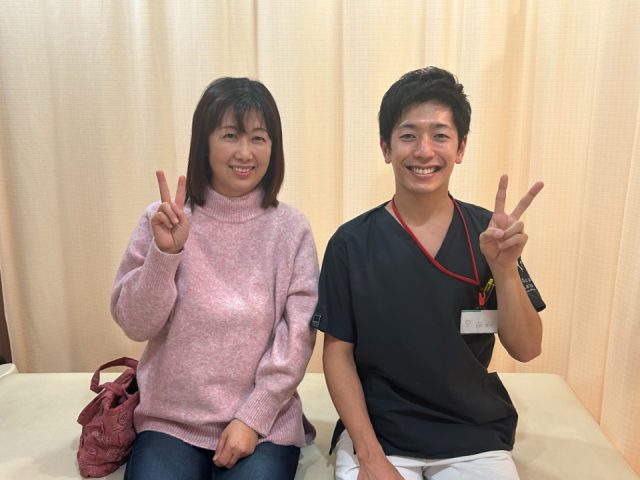 臀部の激痛が数回の施術で緩和し、今では朝起きてすぐスタスタ歩けることに感謝の毎日です