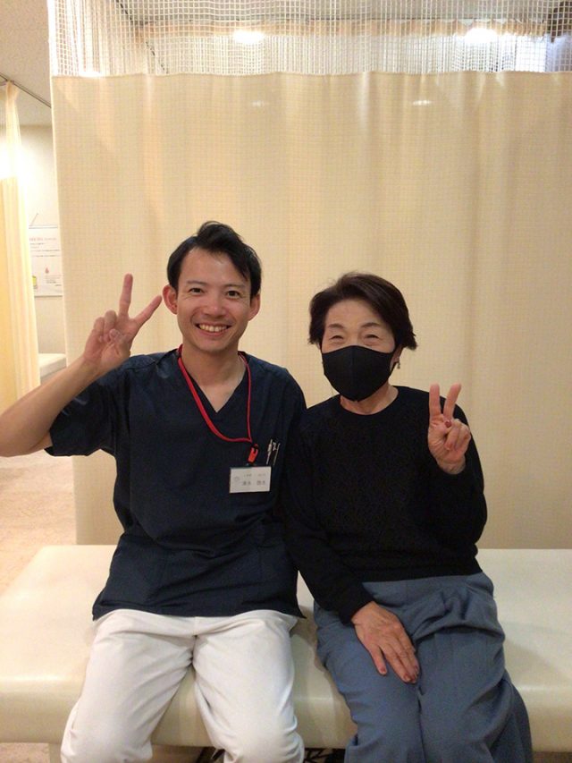 施術1回目から、左足膝・尻から腿の痛みが和らぎ本当に助かりました