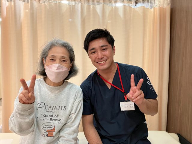 通院5か月目には腰の痛みが緩和され、周りに姿勢が良くなった言われて嬉しい限りです