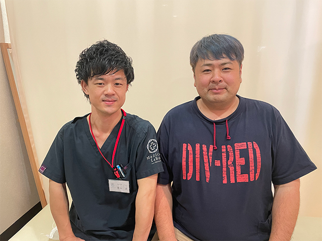 施術のおかげで左右の肩のバランスがよくなりました