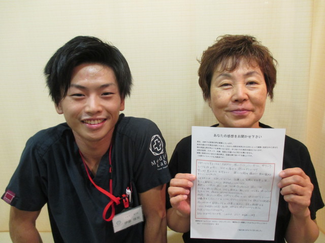 夜も目が覚める程、痛かった膝の痛みが大好きなスポーツが出来るまでに改善しました。