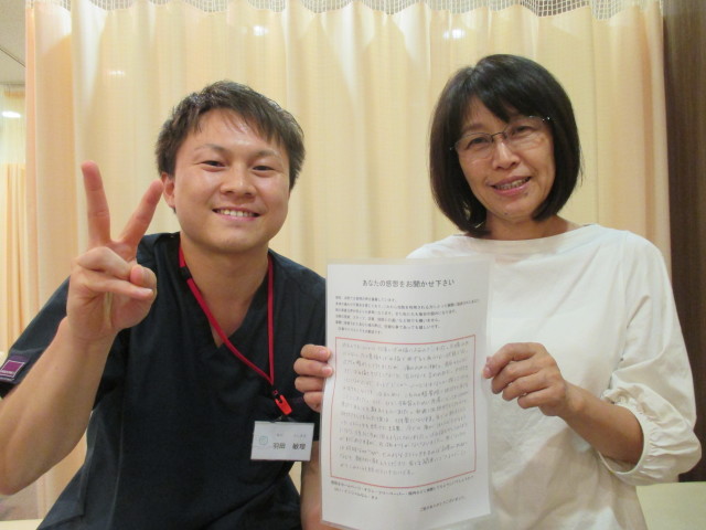 整形で手術しないと治らないと言われたばね指、五十肩が治りました！