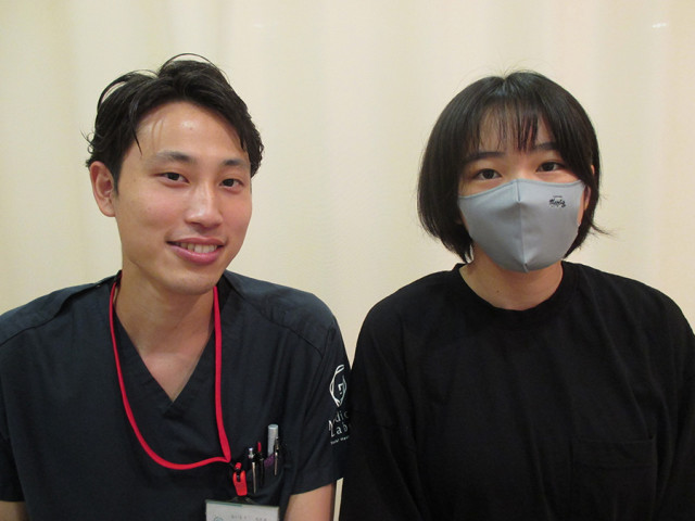 腰痛で寝るとき、起きる時の痛みもなくなり、授業も痛みを気にせずうけれるようになりました！