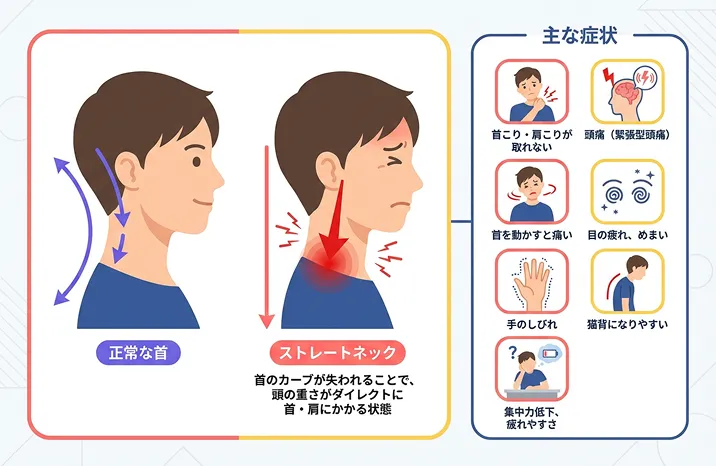 ストレートネックの主な症状